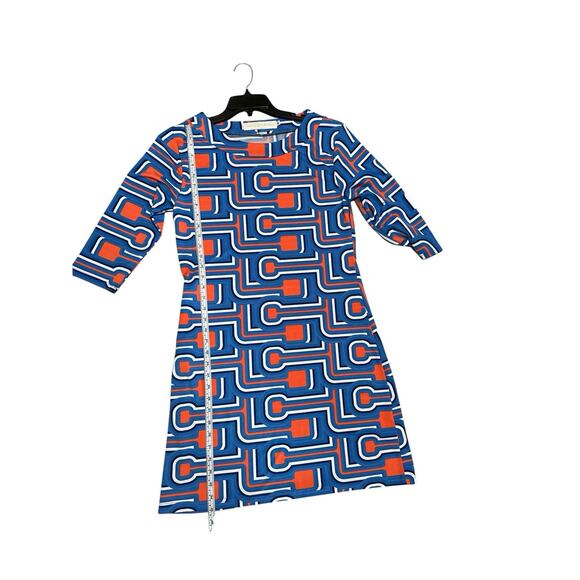 Tracy Negoshian Women M Shift Dress Artsy Retro Resort Cocktail Preppy - Picture 3 of 9